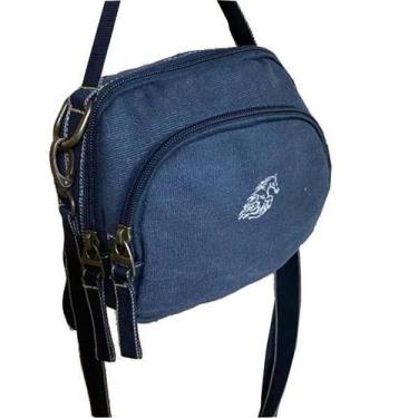 Imagem de Bolsa Transversal Lona Grossa Masculina Preto Kvn8009