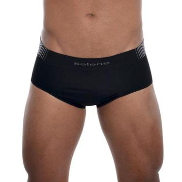 Imagem de Cueca Slip Sem Costura Masculina Selene, M, Preto