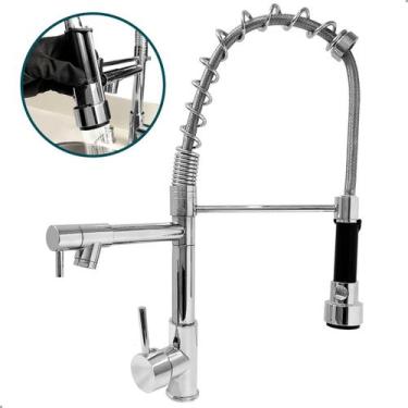 Imagem de Torneira Flexível Gourmet Cozinha Inox Cromado Misturador Monocomando 