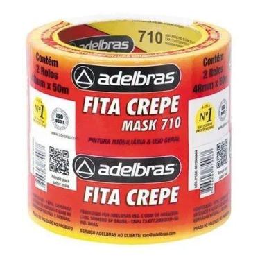 Imagem de KIT 2 FITA CREPE ADESIVA MASK MASCARAMENTO 710 48mm X 50 m ADELBRAS