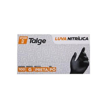 Imagem de Luva nitrilica sem pó preta (100 unid) - talge