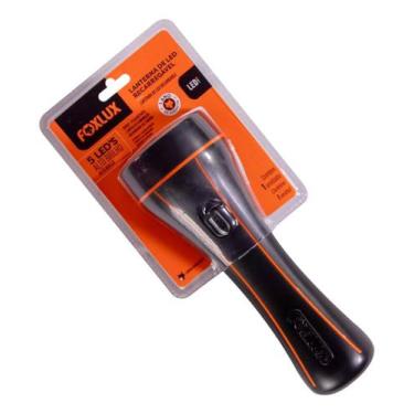 Imagem de Lanterna 5 Led Foxlux Preta Recarregável Bivolt Luz Branca