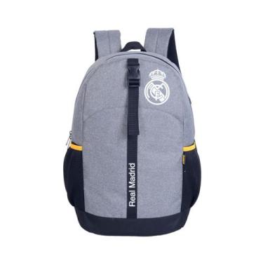 Imagem de Mochila Esportiva Escolar Futebol Real Madrid Oficial - Xeryus, Cinza,