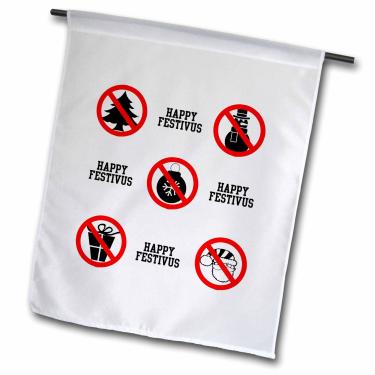 Imagem de 3dRose fl_101841_1 Festivus for The Rest of US Fun Festivus Padrão em branco, vermelho e preto bandeira de jardim, 30 x 45 cm