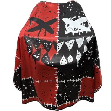 Imagem de Capas de barbeiro para homens capinhas de corte de cabelo com botões de pressão capas de salão para cabeleireiros à prova d'água capa de vestido de cabeleireiro - 63" × 142.2 cm (vermelho)