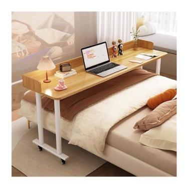 Imagem de LICONG-2019 Mesa de mesa para computador móvel, mesa de cabeceira móvel na cama, mesa de estudo de madeira maciça, mesa de computador, unidade pequena, mesa de canto de cama, mesa de computador móvel