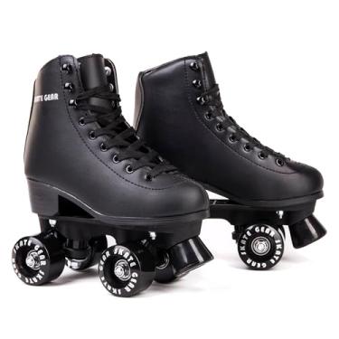 Imagem de Skate Gear Patins Quad Roller com suporte extra para crianças e adultos (preto, juvenil 3)