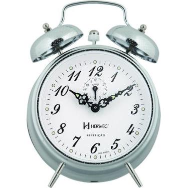 Imagem de Relógio Despertador Mecânico Vintage Retro Herweg Ref - 2380