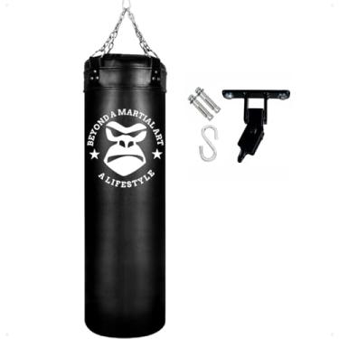 Imagem de Kit Boxe Gorilla - Saco de Pancada 120cm com Suporte + Gancho de Teto - Articulado - 360º - Gancho para Saco de Pancada - Aço - Kit de Luta Artes Marciais - Cor Preto (Preto)