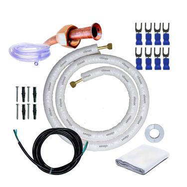 Imagem de Kit completo para instalação de ar condicionado normal 7000 9000 btus split inverter 9000 12000 btus 100% cobre 2 metro