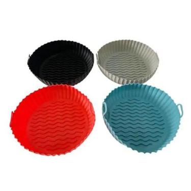 Imagem de Cesta De Silicone Airfryer Reutilizável Redonda Com Alça - Usze, Verme
