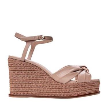 Imagem de Sandalia Carrano Anabela Knot Couro Bege Bella Feminino-Feminino