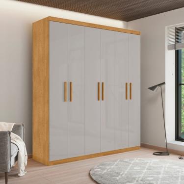 Imagem de Roupeiro 6 Portas E 3 Gavetas Polônia Naturalle Off White