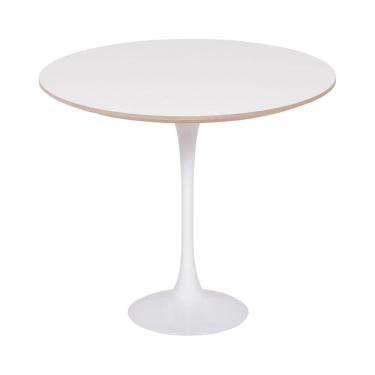 Imagem de Mesa Saarinen Lateral Fórmica Branca 42cm - Base Branca
