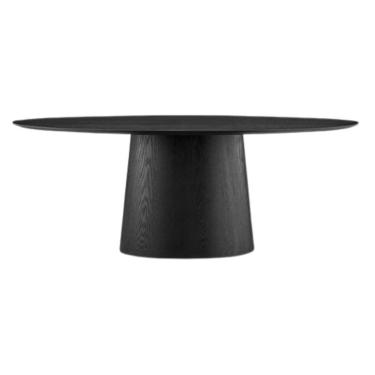 Imagem de Mesa De Jantar Cone Oval 198x122 Cm Base Madeira ébano