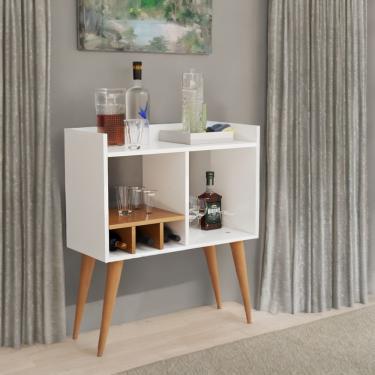 Imagem de Aparador Amanda Minibar Para Drinks Sala De Estar Moderna Branco