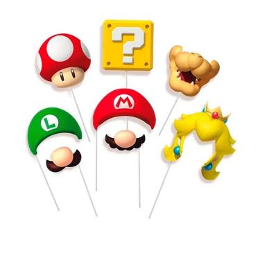 Imagem de Kit Plaquinhas Divertidas Super Mário - 8 Unidades