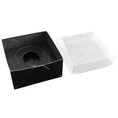 Imagem de Embalagem Para Ovo De Colher Preta Ajustável 50g 100g 10 Un