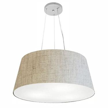 Imagem de Lustre Pendente Cone Cúpula Tecido 25/60x50 cm, Vivare Iluminação, Pendente4062 RST, Rustico Bege, Grande
