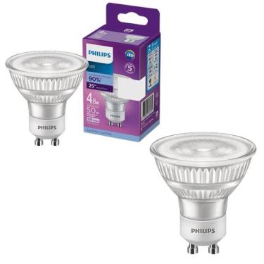 Imagem de 2 Lâmpada Led Dicroica 4.8w Philips GU10 6500k 525lm Fria