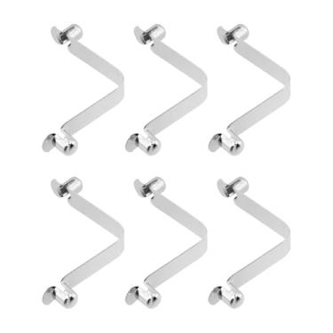 Imagem de Tsnamay 6 peças de clipe de mola de aço duplo em forma de V em forma de caiaque clipes de pressão de mola clipe de posicionamento fixo para barracas esportivas e equipamentos, prata