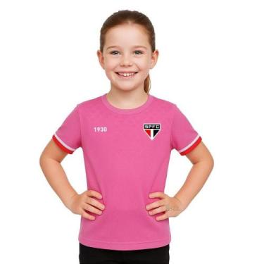 Imagem de Camisa São Paulo Infantil Rosa Troféu SPFC Oficial - Braziline, Tam 12
