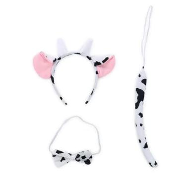 Imagem de Kit Fantasia Cosplay Vaquinha - Rabo/Tiara/Gravata