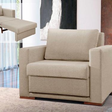 Imagem de Poltrona Cama Hermes Luxo Bege Claro