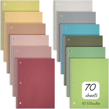 Imagem de Teling Caderno espiral de 1 matéria para trabalho, faculdade, pautado, 20 x 26 cm, caderno de diário espiral com 3 furos divisórios, linha fácil de rasgar, 70 folhas, escritório, escola, material de