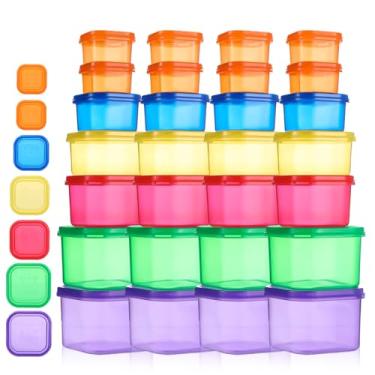 Imagem de MAQUITA Kit De Recipientes Para Controle Porções Com 28 Peças, 21 Dias Fixação E Plano Alimentar, Códigos Multicoloridos, Armazenamento Sistema Preparação Refeições, Perda Peso Sem Bpa Dieta Dupla