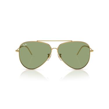 Imagem de Óculos de Sol Ray-Ban Aviator Reverse 0RBR0101S 001/82 Tam 59 / Ouro - Lentes Verde