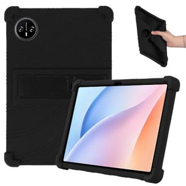 Imagem de Kebiory Compatível com DOOGEE Tab A9 Pro+/Tab A9+ 11 polegadas, capa híbrida de silicone macio à prova de choque, suporte embutido, capa protetora para tablet infantil (preto)