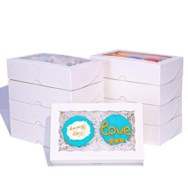 Imagem de Caixas de padaria JCXGRVC 50 unidades 20,3 x 15,2 x 5 cm com janela, p