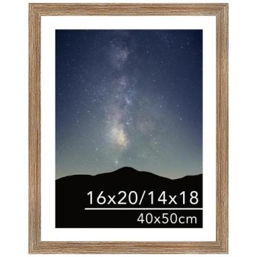 Imagem de Porta-retratos JCJMY Rustic Brown 40x50cm com tapete de 14x18cm