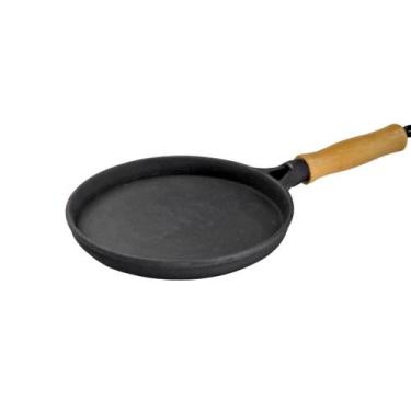Imagem de Frigideira Ferro Cabo Madeira para Tapioca ou Omelete 18cm - LIBANEZA