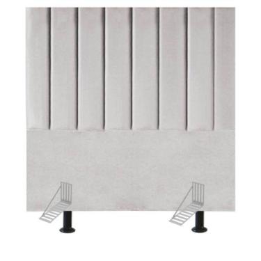 Imagem de Cabeceira Estofada Cama Casal 140 Cm Lídia Suede E Frame Cinza Claro -