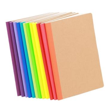 Imagem de Pacote com 12 cadernos, agendas pautadas em massa com papel grosso, 60 páginas, 30 folhas, 21 x 14 cm para casa, escritório ou material escolar, caderno Kraft A5