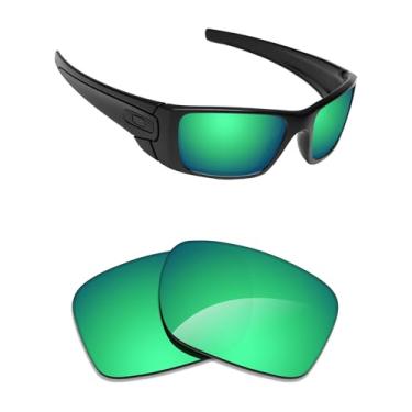 Imagem de Alphax Lentes de reposição espelhadas não polarizadas verde-esmeralda para óculos de sol Oakley Fuel Cell OO9096
