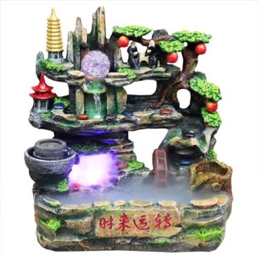 Imagem de XFNVXC Fonte decorativa de mesa para interior ornamentais para fonte de água ornamentais para decoração de casa, decoração de interiores, artesanato em resina, fonte de jardim ornamental para casa