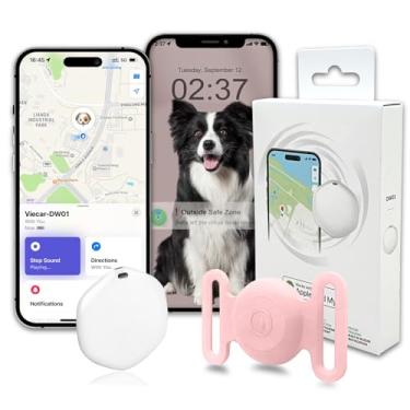Imagem de Rastreador GPS para cães, mini rastreador GPS GPS à prova d'água IPX8 para gatos com suporte, sem taxa mensal, funciona com Apple Find My(apenas iOS), rastreadores inteligentes para cães - Rosa-5