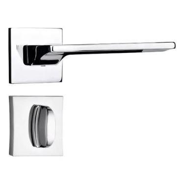 Imagem de Fechadura Safira Banheiro Roseta Quadrada Cromado 55mm União Mundial -