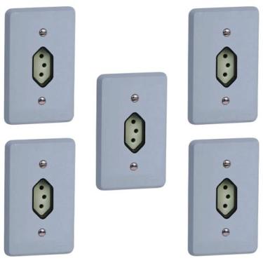 Imagem de Kit 5 Conjunto Tomada 2p+t 20a 250v Silentoque 4x2 Pial