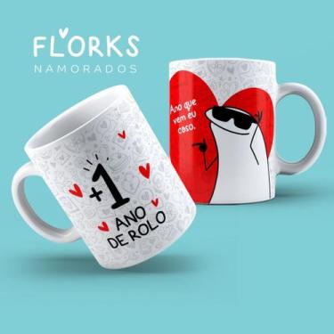 Imagem de Xicara de porcelana 325ml dia dos namorados flork ref0066 - casa fé