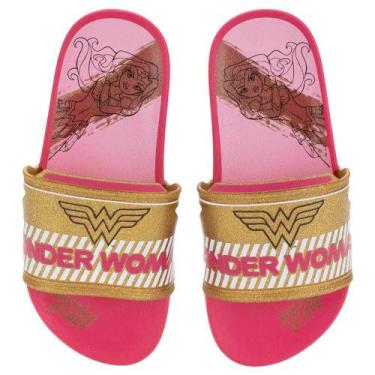 Imagem de Chinelo infantil slide liga da justiça grendene kids - 22445, Rosa, 28