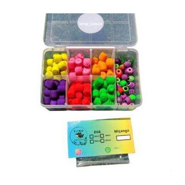 Imagem de Kit Pesca Neon Completo: 120 Evas + Miçangas + Hastes + Estojo! - TEMG