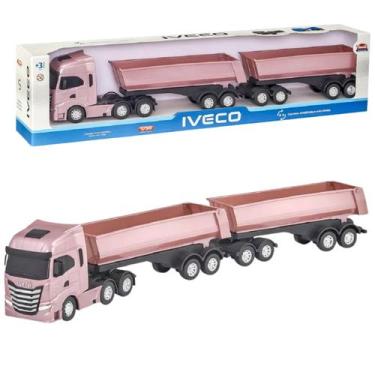 Imagem de Caminhão Basculante Rodotrem 69cm Iveco S-Way - Brinquedo Grande Com C