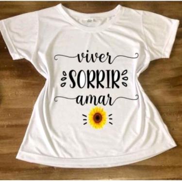 Imagem de Blusa T-shirt Camiseta Feminina Estampada -Girassol- Várias Estampas  