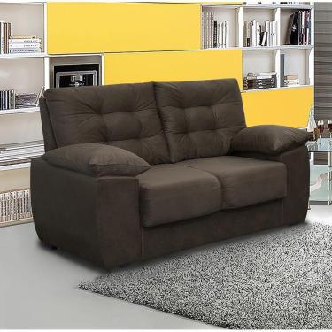 Imagem de Sofá Luxemburgo 2 Lugares Tecido Suede Café - Moveis Marfim
