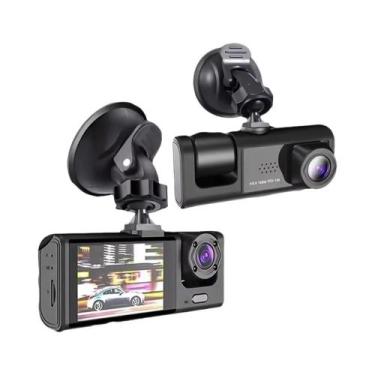 Imagem de Câmera Veicular 1080P Com 3 Lentes, Visão Noturna IR, Gravação Em Loop