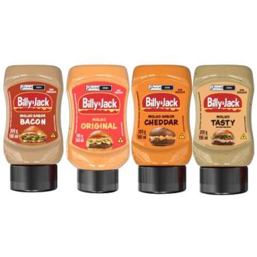 Imagem de Kit 4 Molho Billy & Jack Original, Bacon, Cheddar e Tasty